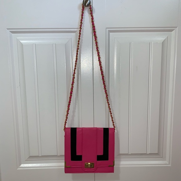 Pink Leather & Suede Envelope Bag - Picture 4 of 6